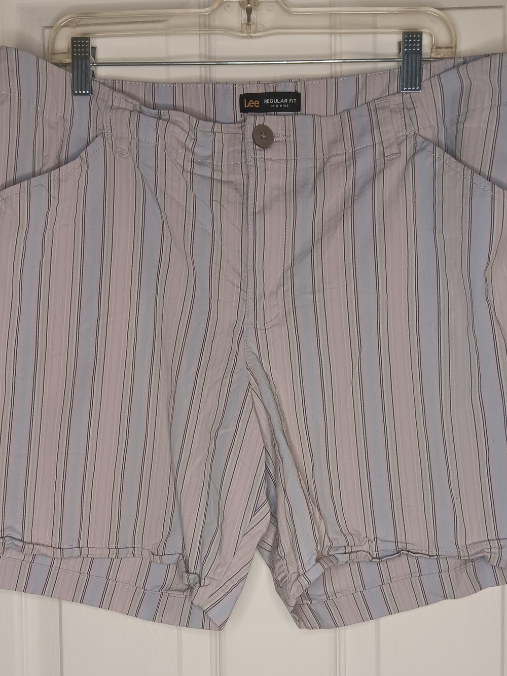 Lee Regular Fit Women's Striped Light Blue Shorts